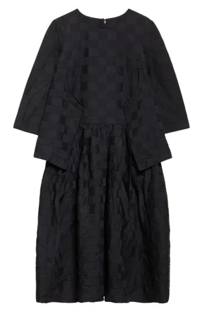 COMME DES GARÇONS COMME DES GARÇONS COMME DES GARÇONS JACQUARD CHECK MIDI DRESS
