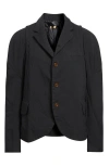 Comme Des Garçons Juliet Sleeve Gabardine Blazer In Brown