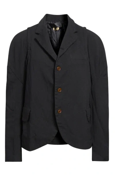 Comme Des Garçons Juliet Sleeve Gabardine Blazer In Brown
