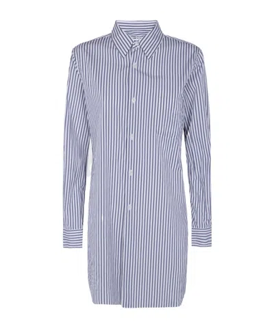 Comme Des Garçons Long Oversized Shirt In Blue