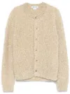 Comme Des Garçons Long-sleeved Knitted Cardigan In Gold