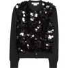 Comme Des Garçons Paillette Wool Cardigan In Black