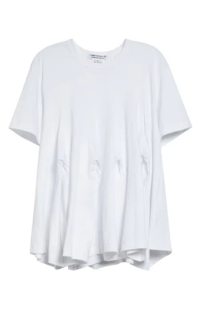 Comme Des Garçons Paneled Peplum T-shirt In White
