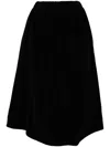 Comme Des Garçons Black Gathered Midi Skirt In Black