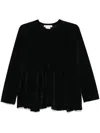 Comme Des Garçons Ruffle-trim T-shirt In Black