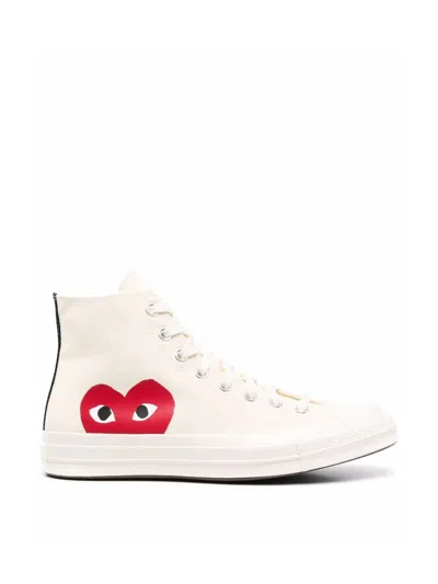 Comme Des Garçons Mens White Chuck Taylor High-top Sneaker