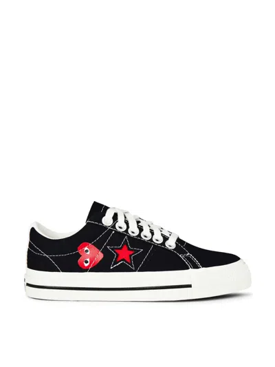 Comme Des Garçons Play X Converse One Star Ox Sneakers In Black