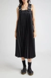 COMME DES GARÇONS COMME DES GARÇONS COMME DES GARÇONS PLEATED GABARDINE PINAFORE DRESS