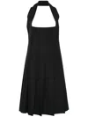 Comme Des Garçons Pleated Midi Dress In Black