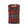 Comme Des Garçons Tartan Sleeveless Satin Top