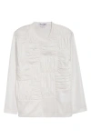 Comme Des Garçons Pleated Tricot Top In Off-white