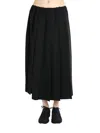 Comme Des Garçons Pleated Wool Midi Skirt In Black