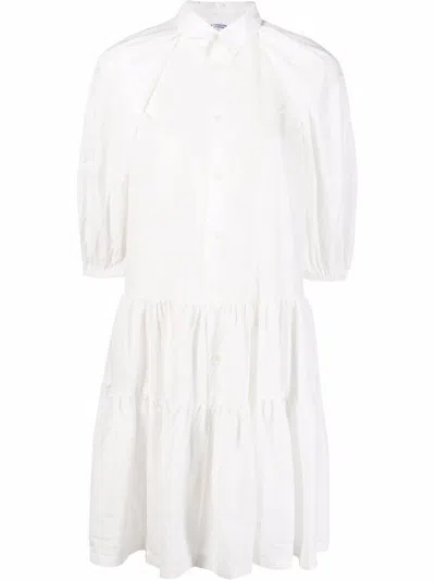 Comme Des Garçons Balloon Sleeves Shirt Dress In White