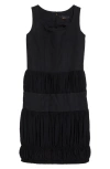 Comme Des Garçons Black Ruched Midi Dress In Black