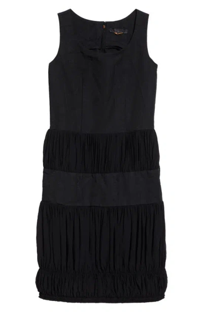 Comme Des Garçons Black Ruched Midi Dress In 1 Black