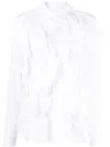 Comme Des Garçons Ruffled Buttoned Cotton Shirt In 白色