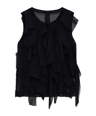 Comme Des Garçons Panelled Top In Black