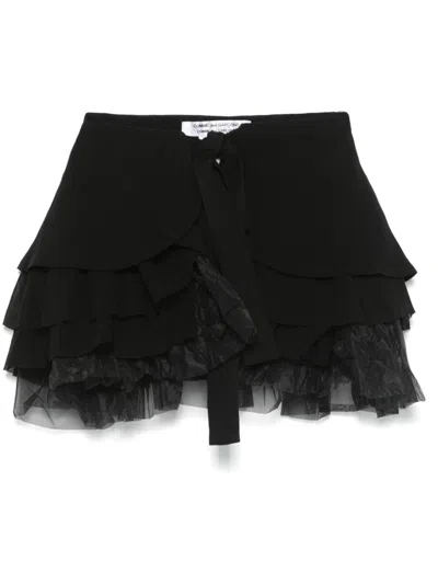 Comme Des Garçons Ruffled Scarf In Black