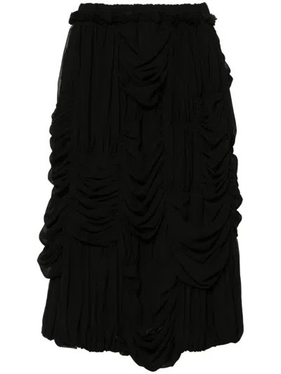Comme Des Garçons Comme Des Garçons Ruffled Skirt In Black