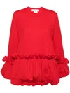 Comme Des Garçons Ruffled T-shirt In Red