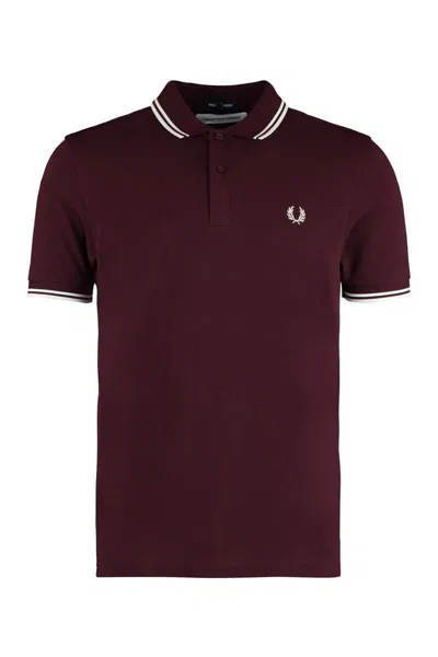 Comme Des Garçons Embroidered Polo Shirt Fred Perry In Red
