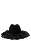 Comme Des Garçons Hizume Collaboration Hat Ruffled Trim In Black