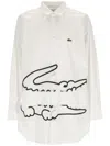 Comme Des Garçons Shirt Collaboration With Lacoste Featuring Graphic Print In White/black