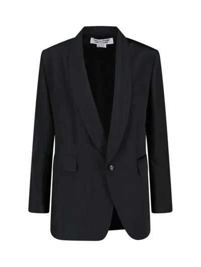 Comme Des Garçons Single-breasted Tailored Blazer In Black