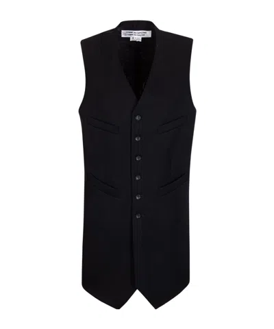Comme Des Garçons Single Breasted Vest In Black