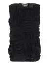 Comme Des Garçons Sheer Frill Tank Top In Black