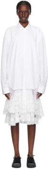 Comme Des Garçons White Lace Midi Dress In 1 White/white
