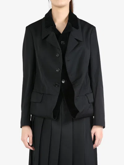 Comme Des Garçons Comme Des Garcons Comme Des Garcons Women Velvet Vollar Blazer In Black