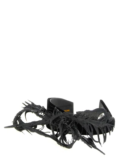 Comme Des Garçons Destructured Rayon Headband In Black