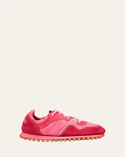 Comme Des Garcons Comme Des Garcons X Spalwart X Spalwart Colorblock Suede Runner Sneakers In Red