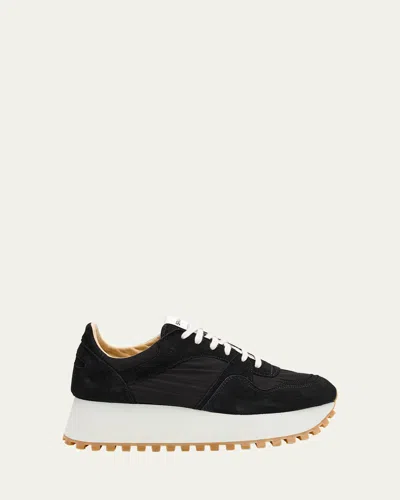 Comme Des Garcons Comme Des Garcons X Spalwart X Spalwart Suede Platform Runner Sneakers In Black