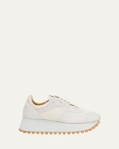 Comme Des Garcons Comme Des Garcons X Spalwart X Spalwart Suede Platform Runner Sneakers In White