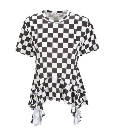 Comme Des Garçons Checked T-shirt In White