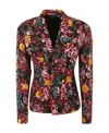 Comme Des Garçons Blazer With Floral Embroidery In Multicolor