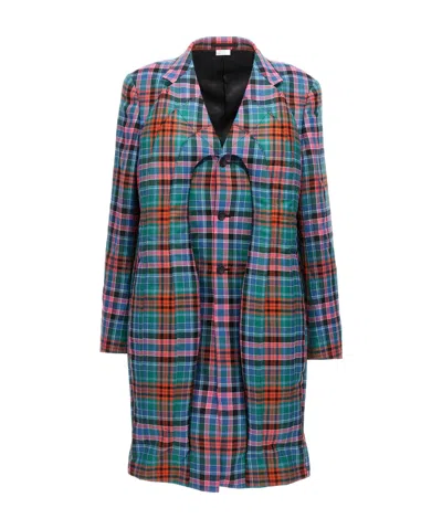 Comme Des Garçons Homme Plus Checked Single-breasted Coat In Multicolor