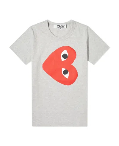 Comme Des Garçons Comme Des Garcon Gray Cotton Rotated Heart T-shirt In Grey
