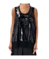 Comme Des Garçons Sequin Tank Top In Black