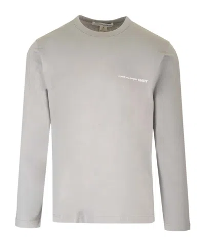 Comme Des Garçons Shirt Logo Printed Crewneck T-shirt In White