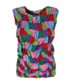 Comme Des Garçons Multicolor Ruched Tank Top In Blue