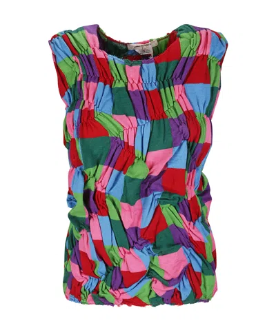 COMME DES GARÇONS COMME DES GARÇONS SHIRT PANELLED RUCHED KNITTED TOP