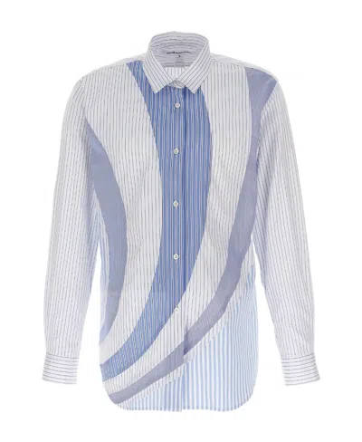 Comme Des Garçons Shirt Printed Long-sleeved Shirt In White