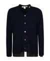 Comme Des Garçons Shirt Ribbed Buttoned Cardigan In Black