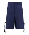 Comme Des Garçons Navy Blue Polyester Bermuda Shorts In Blue