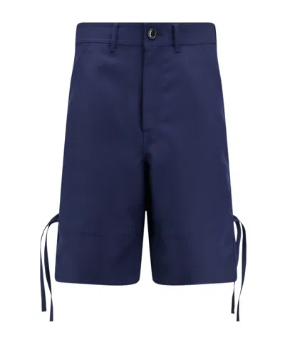 Comme Des Garçons Navy Blue Polyester Bermuda Shorts