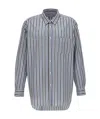 Comme Des Garçons Striped Shirt In Gray