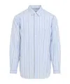 Comme Des Garçons Light Blue Striped Shirt In Blue